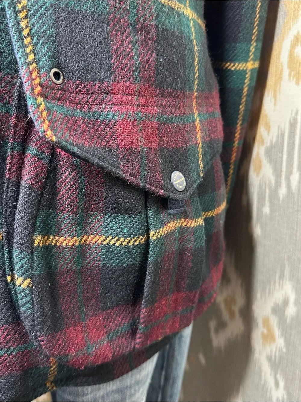 Polo Ralph Lauren Tartan Plaid Brushed Wool Alpaca Twill Sporting Jacket